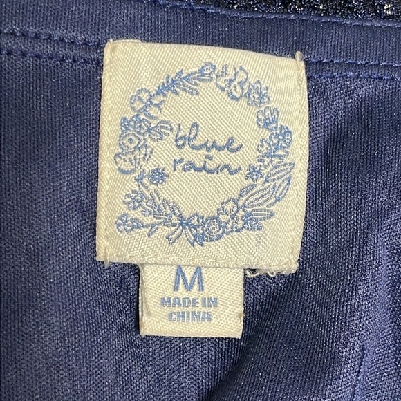 Women's Blue Rain Joan Glitter Knit Jumpsuit Navy Size Medium Spaghetti Strap - Picture 10 of 12